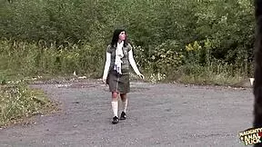 She got fucked in the ass in this abandoned building