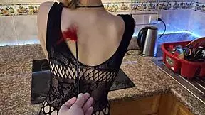 hot fuck in the kitchen! horny girl deepthroats big dick then gets it in her hot hole!