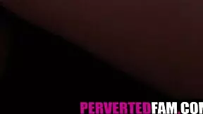 He woke up stepdaughter for sex, sucking small tits, nipples, and blonde blowjob