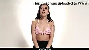 Aria Valencia demonstrates how women orgasm in this casting interview with petite brunette in pigtails.