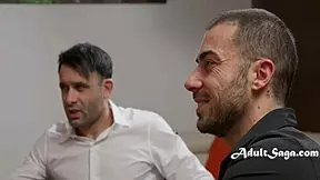 Blonde avoids bitterness by fucking both colleagues in double penetration anal session - greta foss