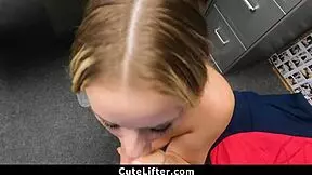 Mall cop offers to let her go out without any consequences, he said to the cute young 18+ with small 18+ tits pov monster cock at work