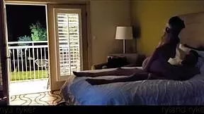 hot young 18+ couple fucked hard in motel with door open