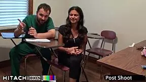 freshman yesenia sparkles arrives at doctor tampa's hospital for her mandatory hitachi orgasm session. she spreads wide on the exam table