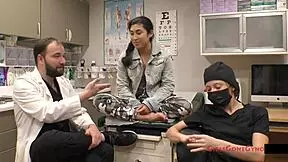 Perverted podiatrist sucks tattooed feet toes