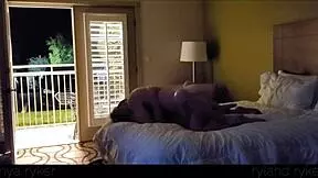 hot young 18+ couple fucked hard in motel with door open