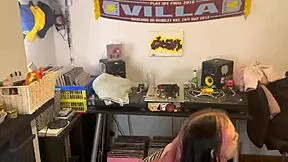 petite goth rokky horror wets herself in pee, then sits in it before sucking cock deeply on the bed