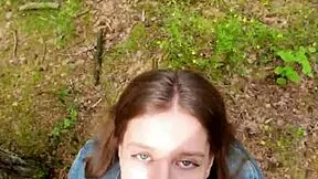 Went For Walk After Fucking, Sucked Him Off Outdoors And Swallowed Cum