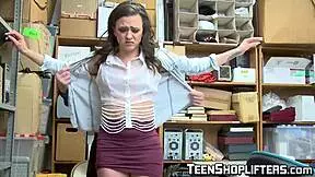 Young Shoplifter Feels the Guard's Stern Punishment
