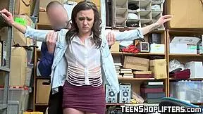 Young Shoplifter Feels the Guard's Stern Punishment