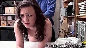 Young Shoplifter Feels the Guard's Stern Punishment
