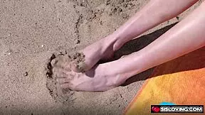 thea summers reaches for stepbros cock rubbing to show gratitude