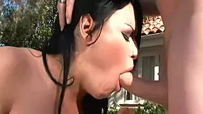 Black haired beauty enjoys a pussy pounding