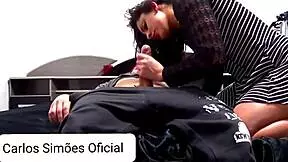 Brazilian girl sucks, sits, and rides big cock homemade.