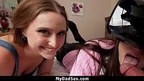 Fucking my horny stepdaughters in virtual reality 😈 - mydadsex