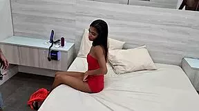 behind the scenes, young karina melo takes big black cocks in her ass at motel