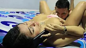 my stepbrother fucks me on phone with boyfriend pov