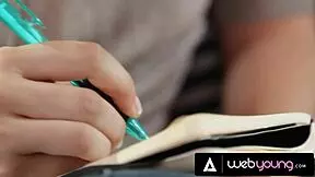 Blake Eden lures her bestie Shauna Skye into a forbidden lesbian fuck at home.