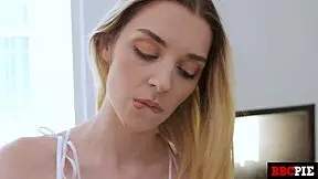 Maria Anjel feels wet massaging big cock with tight pussy in missionary.