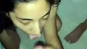i cum on her face during this nice homemade threesome with petite teen
