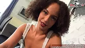 German Thin Ebony Teen Meets User Without Condom