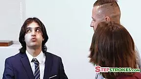 We are watching step dad fuck our step sisters in this Inception parody threesome.