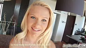 Ass Traffic Presents 18-Year-Old Blonde's Casting Interview with Hard Anal and Cum Swallow!