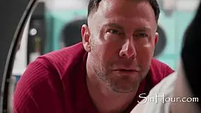 Stuck blonde girl with natural tits and tattoos takes any help to escape!