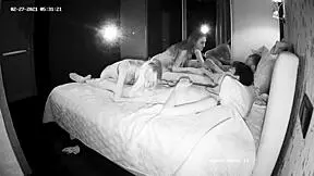 two girls join group action with young males