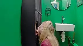 gloryhole teen 18+ in uniform swallows cum after sucking cock