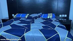 Petite black ebony gets her tight pussy creampied in doggystyle and missionary with deepthroat action