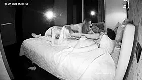 two girls join group action with young males