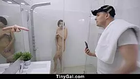 Tiny teen caught on camera, sucks to escape 😏