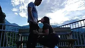 Sucking A Stranger's Cock On The Mountain Like A Crazy Prostitute!