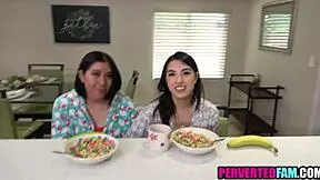 i got the best christmas gift from asian stepdaughters, old and young threesome with deepthroat