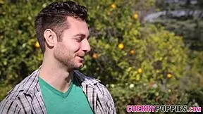 Pretty teen performs blowjob and fingering leading to pussy creampie in hd