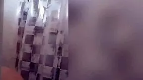 cute latina showering in webcam with tattoo and tits