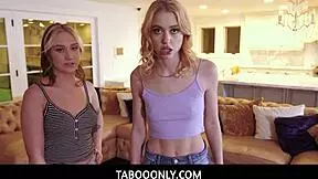 Come on stepsisters we're taking turns sucking and riding this horny stepbrothers thick cock deep in our wet pussies