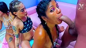 Horny college coeds intensely suck monster cocks for sloppy anatomy study