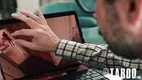 stepdad peeps stepdaughter undressing then sex