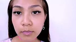 Fresh-Faced Asian Beauty Feels Intense Pleasure During Casting Fuck On Sofa. She Swallows Cum From Daddy-Like Figure.