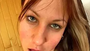 young woman exercising in gym gets horny and touches herself to orgasm