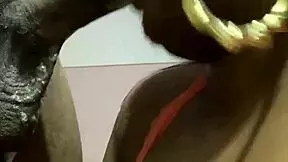 Want to see a sloppy blowjob from this ebony milf?