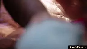 Gorgeous young 18+ ebony doggystyled by stepdad