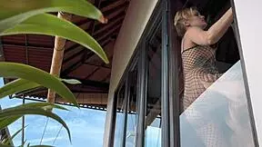 Hot babe fishnets rough quickie