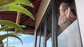 Hot babe fishnets rough quickie