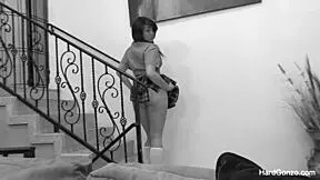 Brunette teen pornstar takes intense hardcore fucking in ass and pussy with tits bouncing to facial cumshot