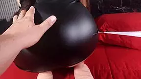 Stepsister Gets Me All Worked Up In Her Tight Black Latex Suit So Sexy And Tempting