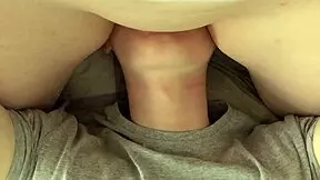 i love licking my redhead stepsister's shaved pussy in homemade facesitting. she squirts hard from my tight muff diving.