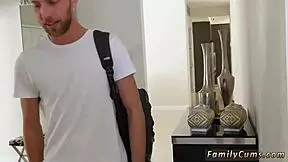 step dad and daughter try strapon with step mom for first taboo time